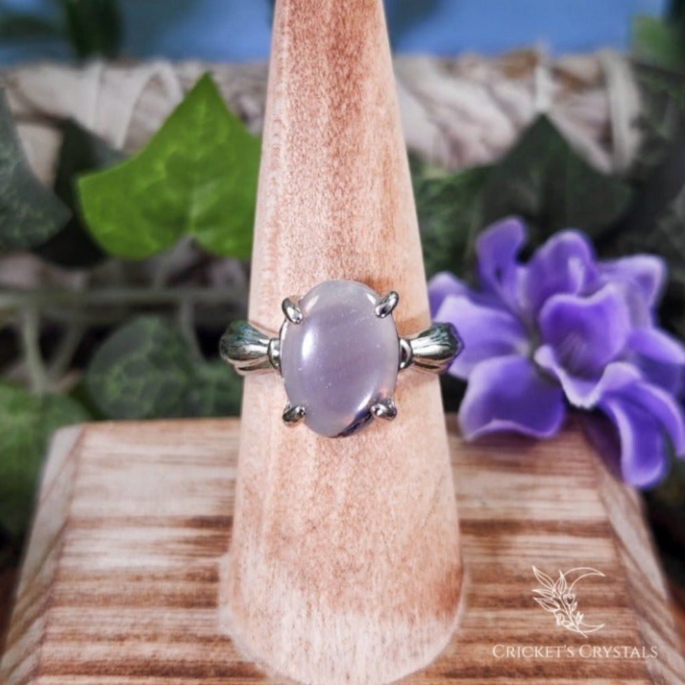 White Agate Crystal Statement Ring #19